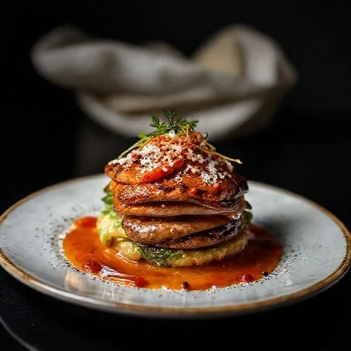 Chef meticulously plating a dish