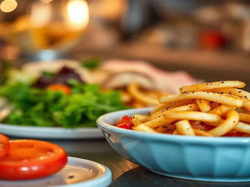Warm, vintage-inspired dining room